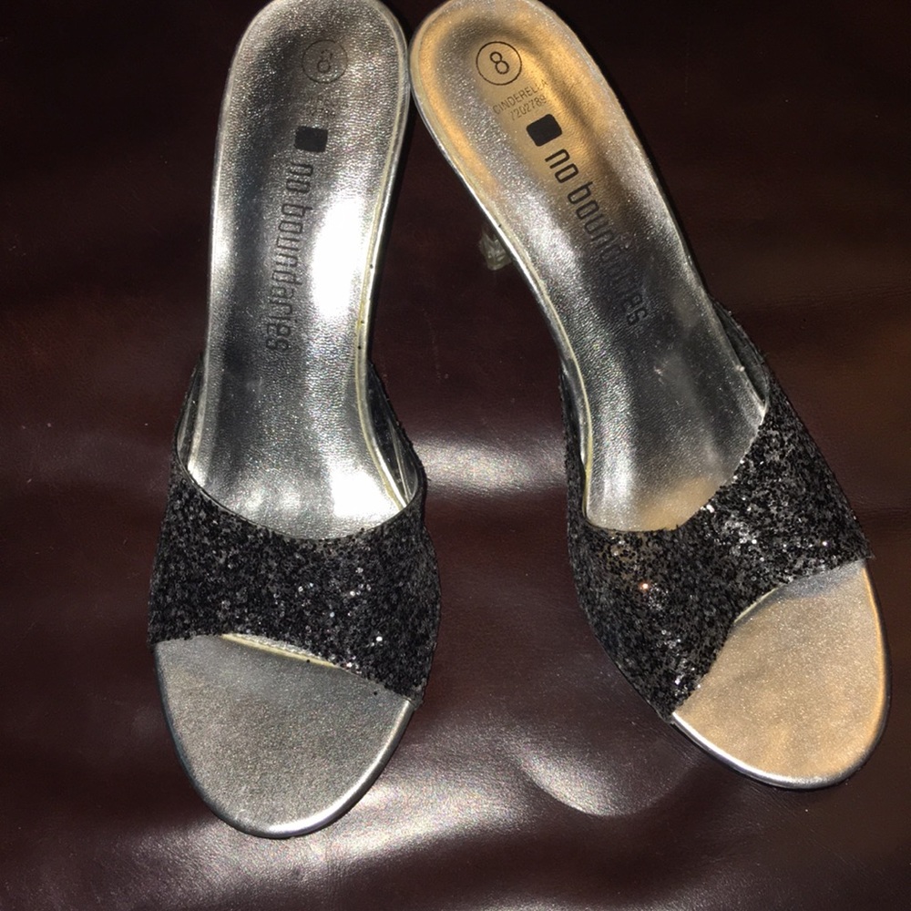 No Boundaries Cinderella Black & Silver Heels